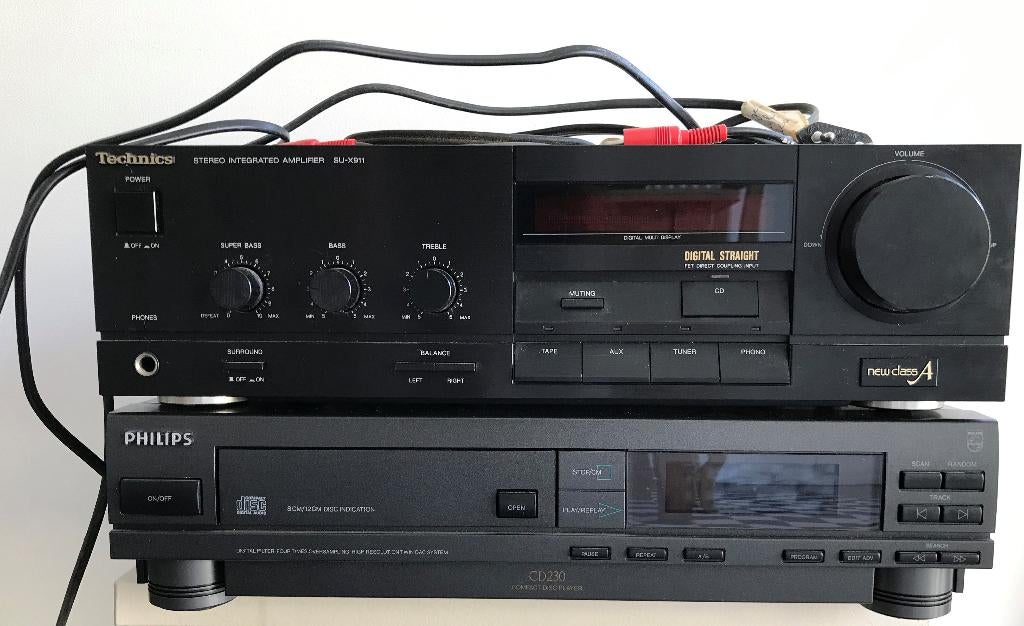 Philips CD speler CD230/00B en Technics versterker SU-X911, Ophalen, Zo goed als nieuw, Philips