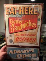 Metalen Wandbord "Eat Here", Ophalen of Verzenden