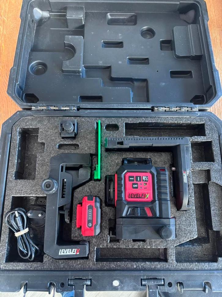 Levelfix CCL283G 3D Kruislijnlaser - Groen - 30m, Doe-het-zelf en Verbouw, Meetapparatuur, Nieuw, Ophalen of Verzenden