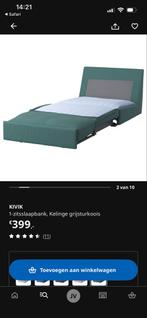 Ikea KIVIK 1-zits slaapbank, groen rib, Ophalen, Eenpersoons, Zo goed als nieuw, Overige maten