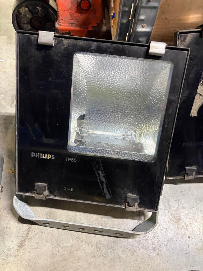 5x Philips bouwlamp / floodlight 400W IP65 - zware kwaliteit, Ophalen of Verzenden, Gebruikt, 200 tot 500 watt, Lamp met armatuur