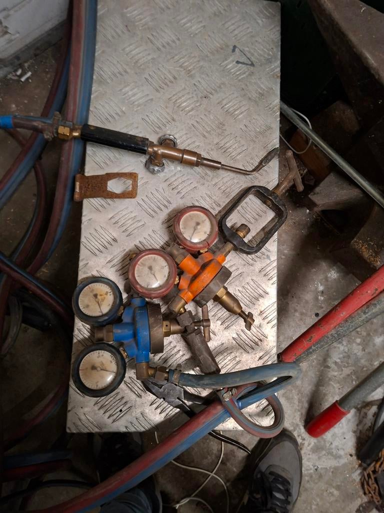Gloor autogeen snijbrander set met slangen en reduceer, Ophalen of Verzenden, Gebruikt