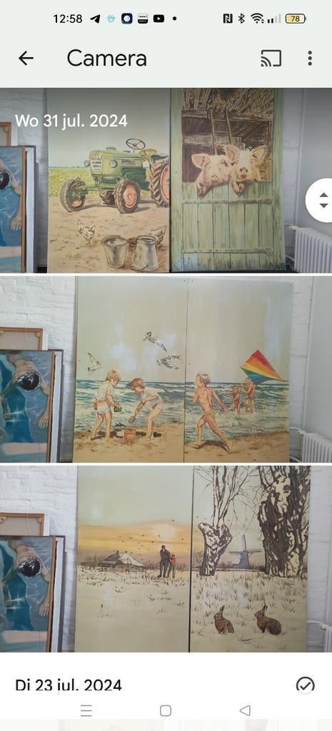 Geschilderde panelen was voor bejaarden tehuis ,nu te koop ., Kinderen en Baby's, Kinderkamer | Inrichting en Decoratie, Ophalen of Verzenden