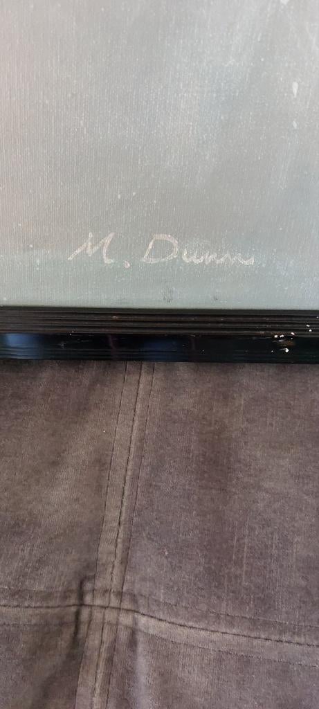 Vintage Schilderij Clown op Eenwieler - Gesigneerd M. Dunn, Antiek en Kunst, Kunst | Schilderijen | Klassiek, Ophalen