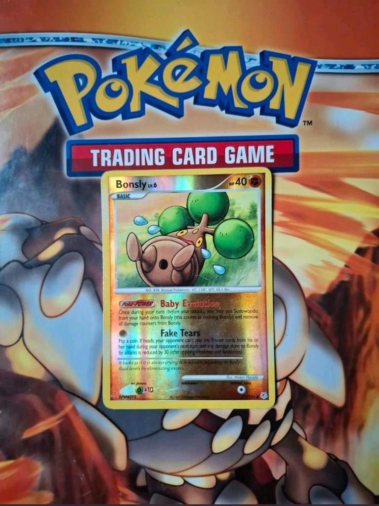 Bonsly 71/130 Diamond&Pearl base set pokemon kaart reverse, Ophalen of Verzenden, Gebruikt, Losse kaart, Foil