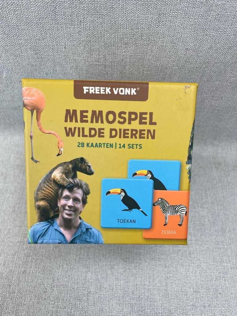 Freek Vonk Memospel Wilde Dieren - 28 kaarten, Een of twee spelers, Ophalen of Verzenden, Gebruikt