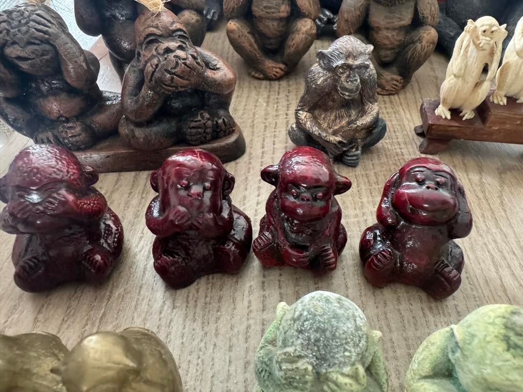 Horen zien en zwijgen apen beeldjes, Ophalen, Zo goed als nieuw, Dier