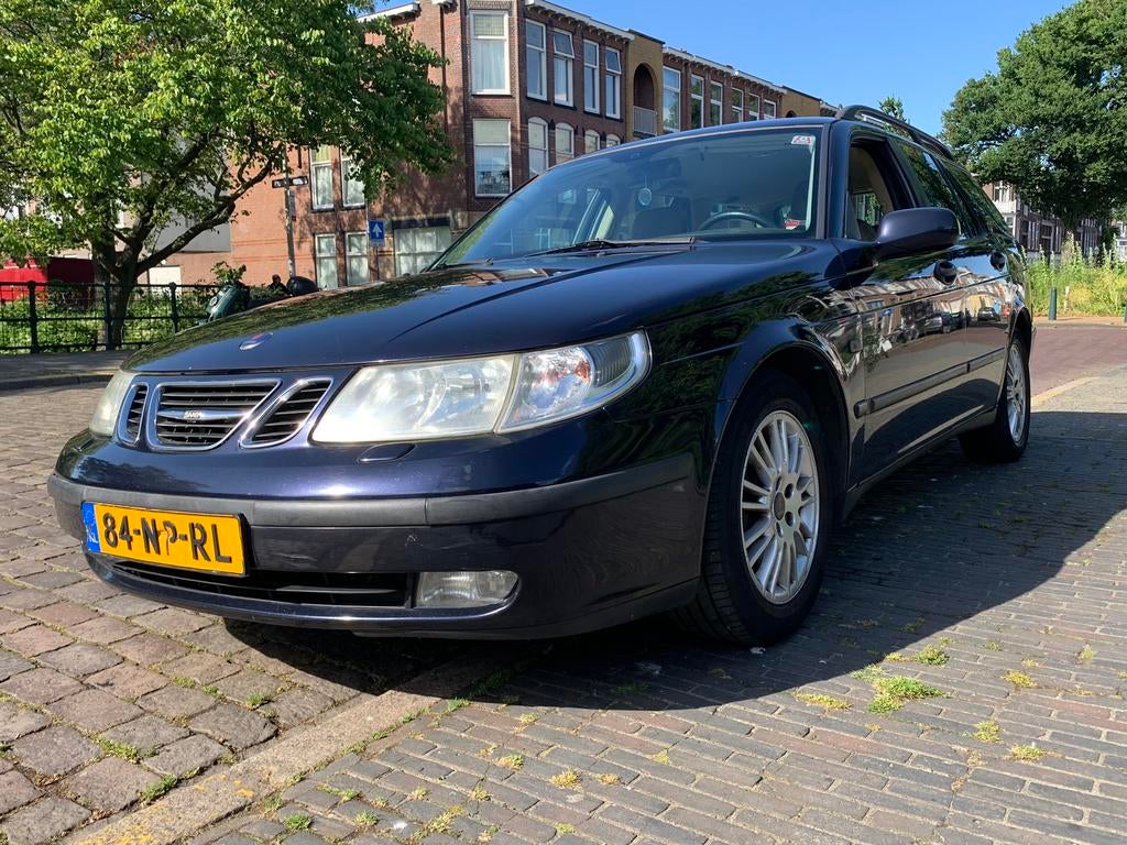 Saab 9-5 2.3 T Estate AUT 2004 Blauw, Auto's, Saab, 1800 kg, 1649 kg, 4 cilinders, 2290 cc