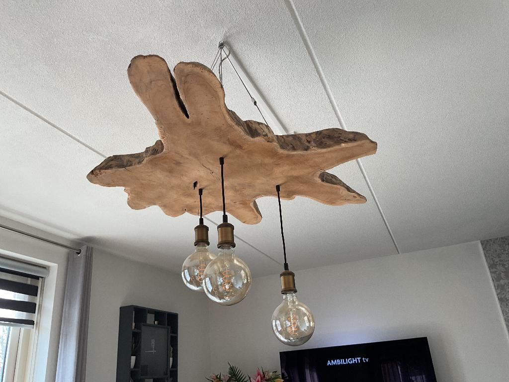 Lamp design Lucide, Ophalen, Zo goed als nieuw, Hout, 50 tot 75 cm