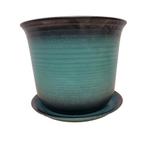 Vintage keramieken bloempot jaren 80, Gebruikt, Rond, Binnen, Ophalen of Verzenden