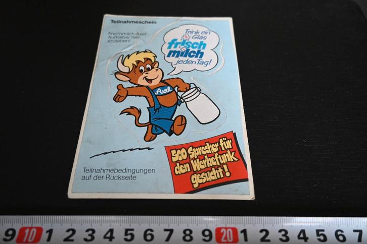 sticker AXEL Trink ein Glas Frisch Milch fjeden Tag !, Hobby en Vrije tijd, Stickers en Plaatjes, Zo goed als nieuw, Sticker, Ophalen
