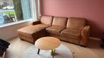 2,5 zits bank Gratis - cognac bruin - uitschuifbare zitting, Ophalen, Gebruikt, Microleder, Hoekbank