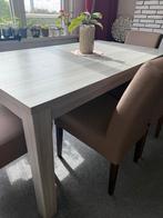 Eettafel met stoelen, dressoir en tv-meubel, Ophalen, Gebruikt, 100 tot 150 cm, 150 tot 200 cm