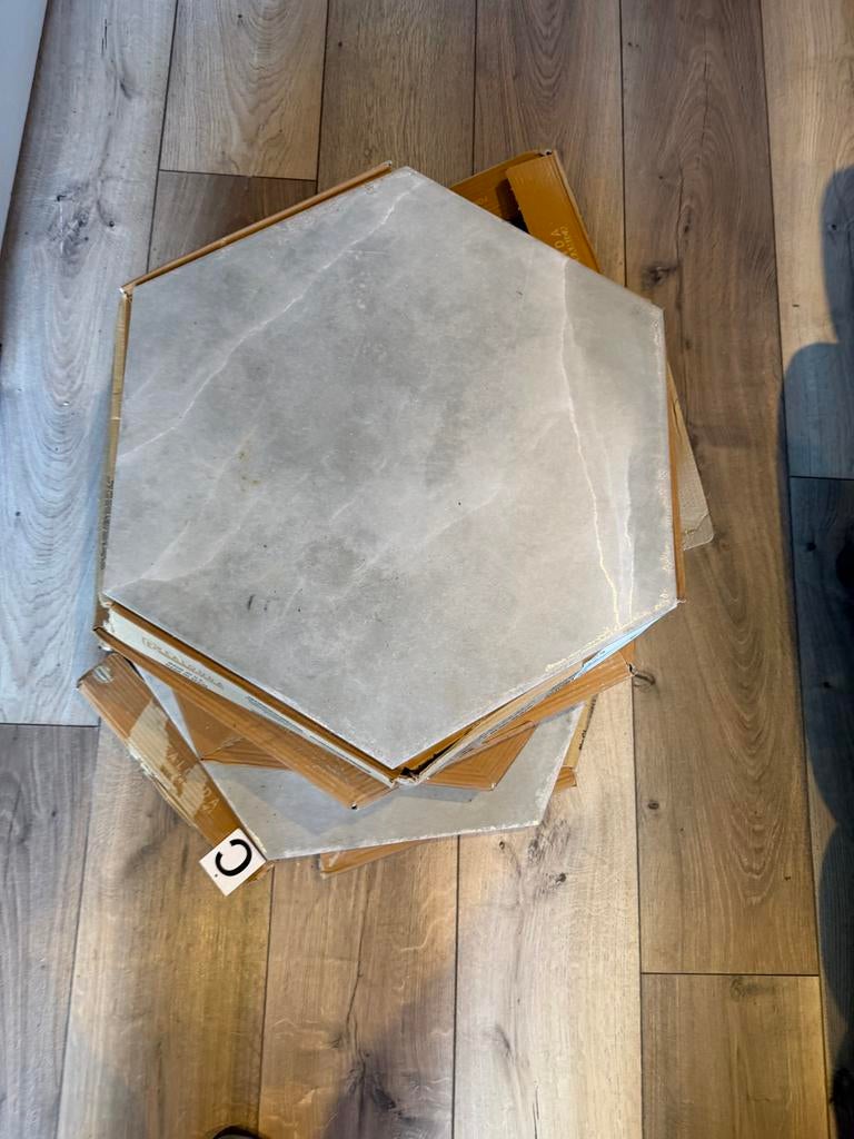 4,4 m² Hexagon Tegels - Realonda Pietra Antica Ash, Doe-het-zelf en Verbouw, Tegels, Ophalen, 40 tot 60 cm, Keramiek, Nieuw