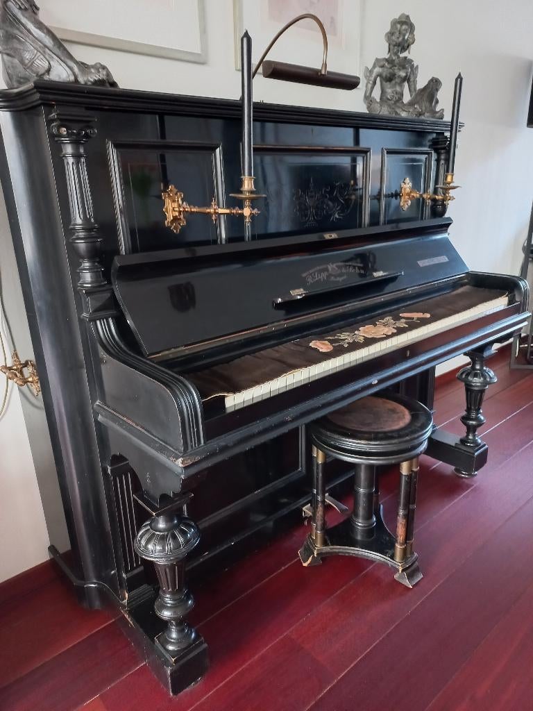 Piano antiek zwart Lipp & Sohn, Muziek en Instrumenten, Piano's, Ophalen, Gebruikt, Zwart, Piano