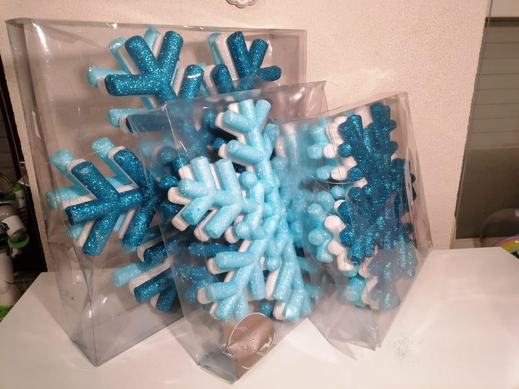 Decoratieve glitter sneeuwvlokken, Frozen, bevroren, ijs, Ophalen of Verzenden