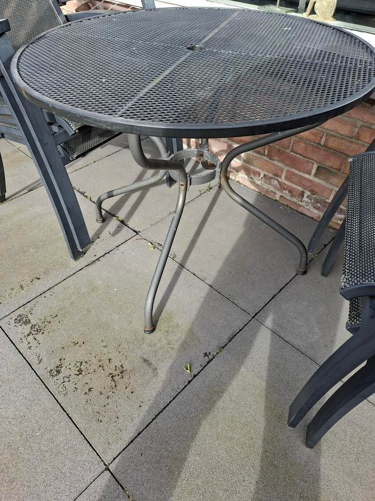 Ronden tuintafel, Tuin en Terras, Tuintafels, Ophalen, Gebruikt, Rond, Metaal