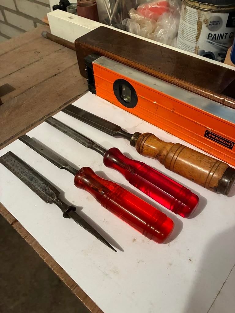4 Nooitgedacht beitels, Doe-het-zelf en Verbouw, Gereedschap | Handgereedschap, Ophalen of Verzenden, Gebruikt