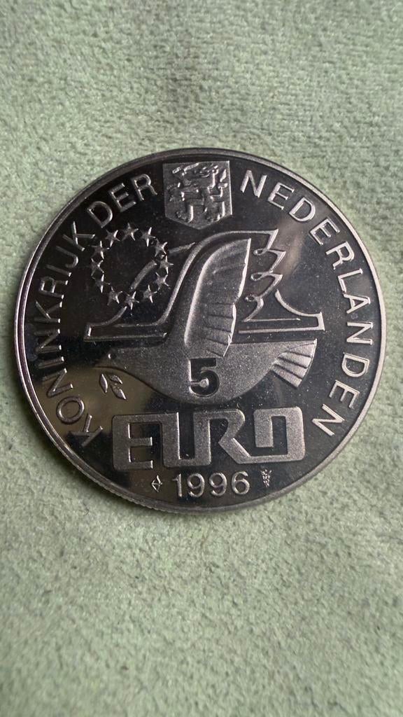NETHERLANDS 5 EURO 1996 UNC Willem Barentsz,, Postzegels en Munten, Verzenden, Zilver