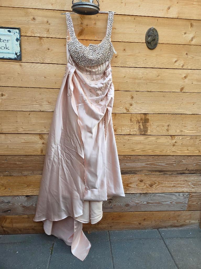 Schitterende gala jurk,sleep kan eraf, Galajurk, Ophalen of Verzenden, Roze, Maat 36 (S)