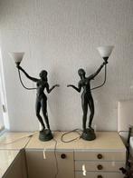 Set van 2 Bronzen Beelden Lampen - Perfecte Staat ( 104 cm ), Antiek en Kunst, Kunst | Beelden en Houtsnijwerken, Ophalen of Verzenden