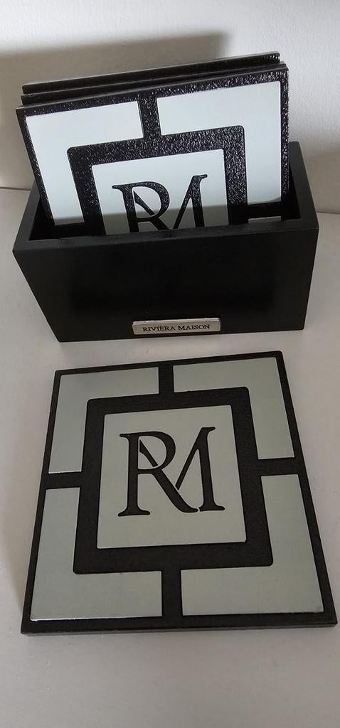 Riviera Maison Onderzetters - Set van 6 met Houder, Ophalen of Verzenden