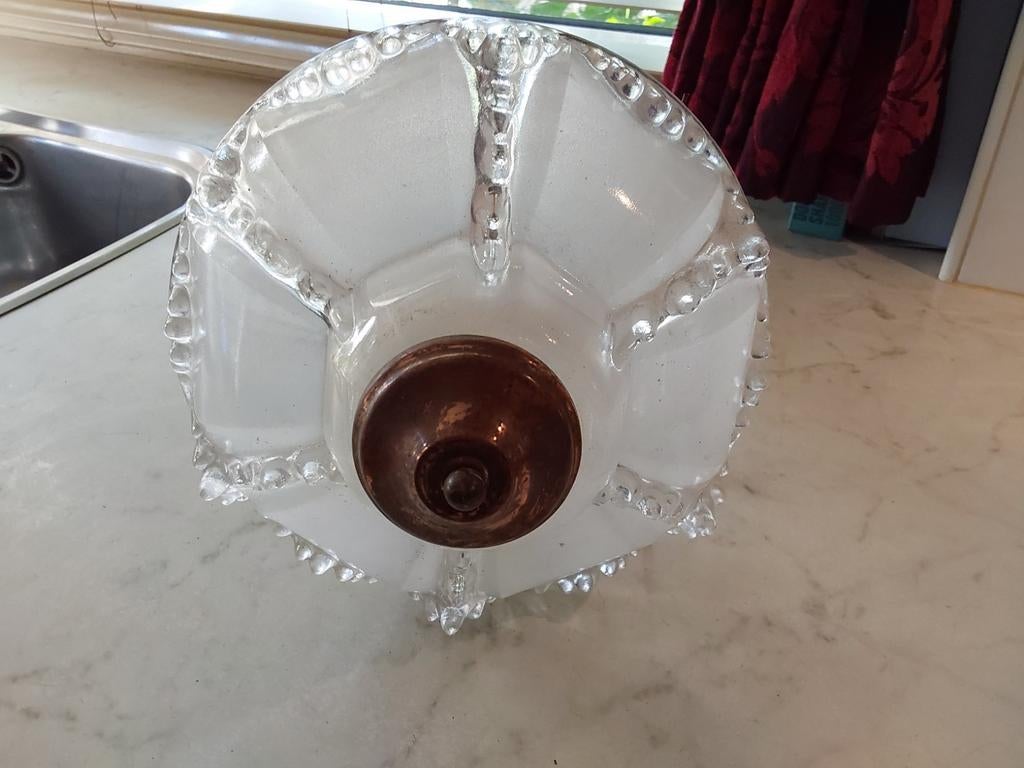 ART DECO  FRANSE  EZAN IJS LAMP, Ophalen of Verzenden