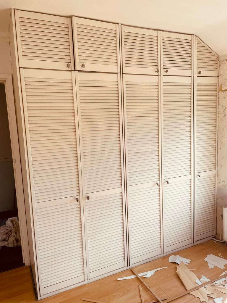 Inbouw kast met louvre deuren, Ophalen, Met deur(en), Gebruikt, 200 cm of meer