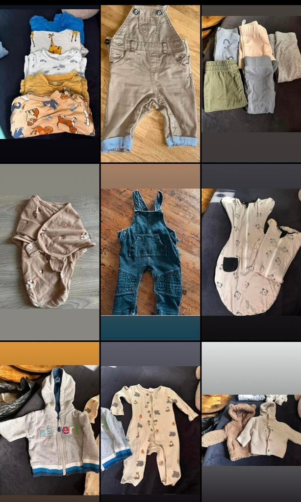 Grote partij baby kleertjes 50/68, Ophalen, Zo goed als nieuw
