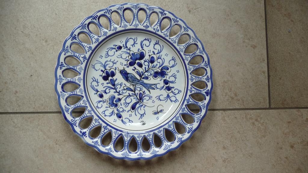 Leuk bordje met open rand en vogel (21 cm), Ophalen of Verzenden