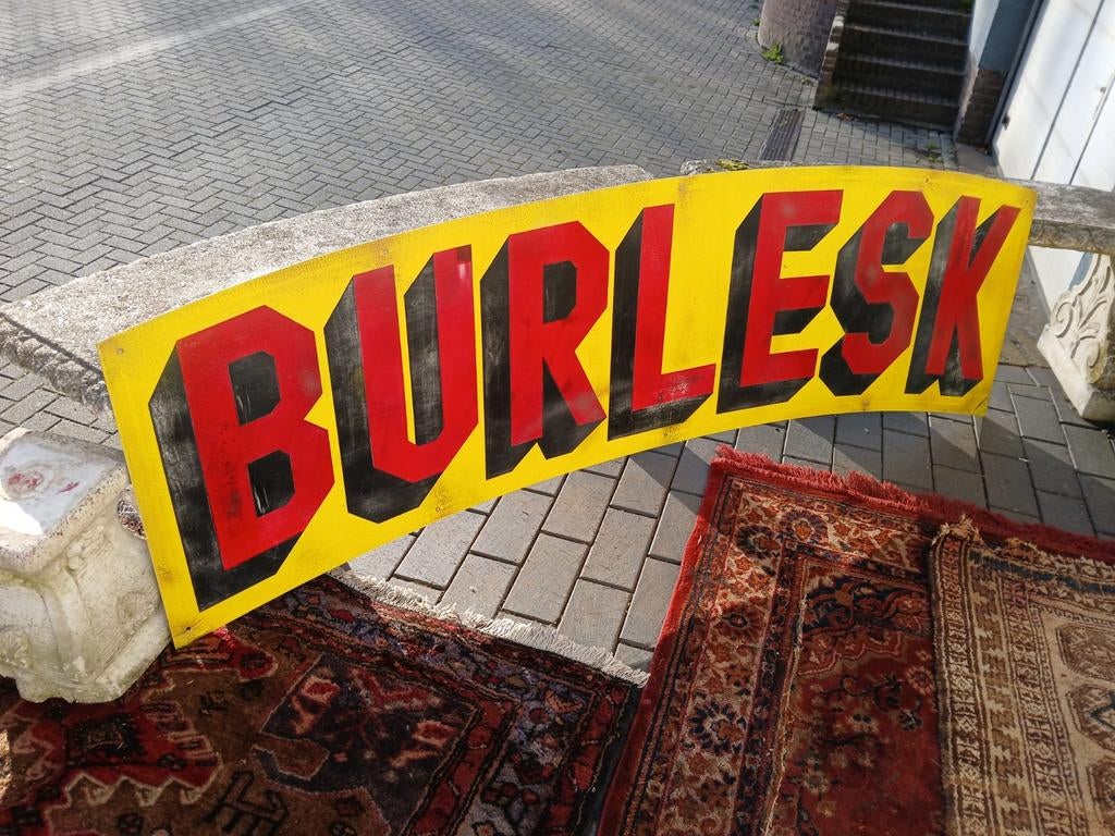 BURLESK theater uithangbord, Antiek en Kunst, Curiosa en Brocante, Ophalen