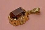 Gouden hanger met citrien steen., Verzenden, Zilver, Ring