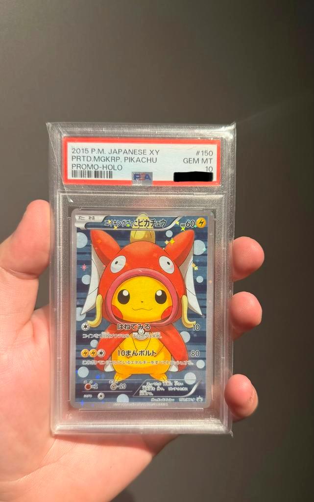 Pretend Pikachu Poncho-Magikarp #150 PSA 10, Hobby en Vrije tijd, Verzamelkaartspellen | Pokémon, Zo goed als nieuw, Ophalen