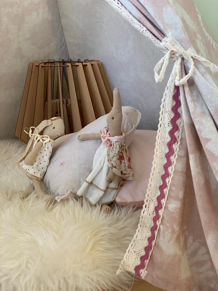 Sfeervolle Tipi tent voor kinderen - Roze/Wit, Ophalen, Gebruikt