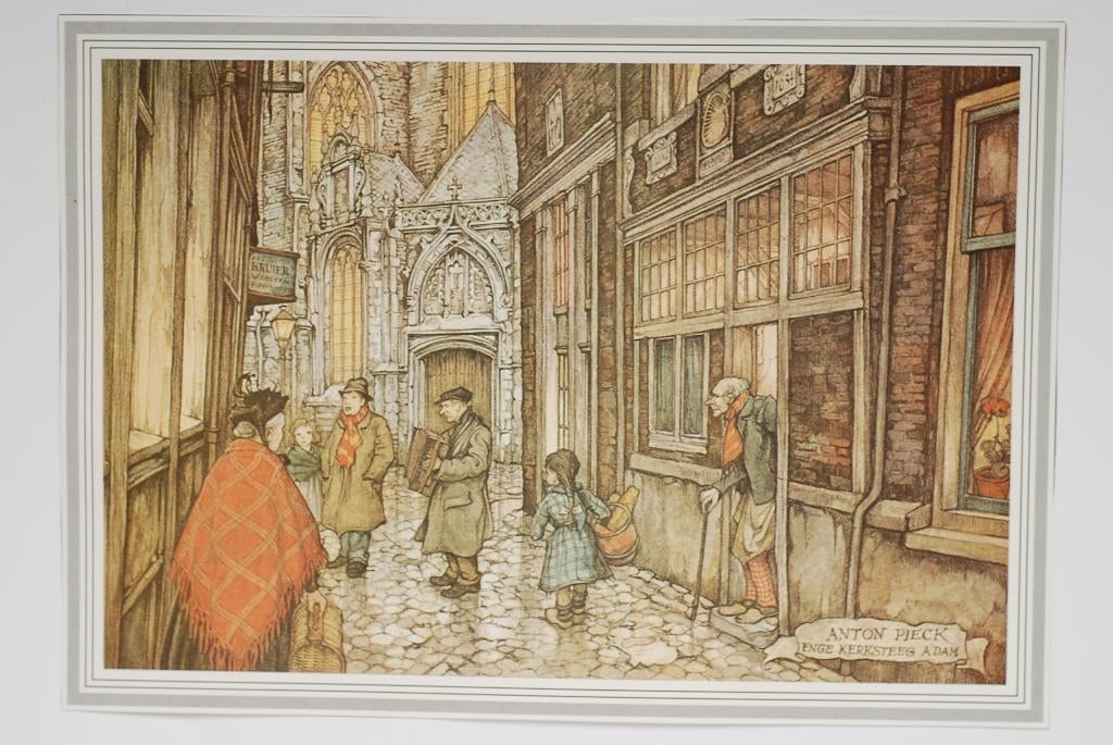 Enge kerksteeg Amsterdam - Anton Pieck, Verzamelen, Verzenden, Zo goed als nieuw, Voor 1940, Prent