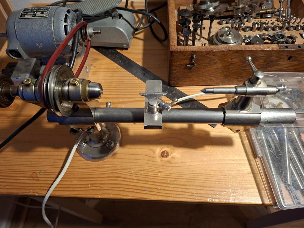 Lorch Schmidt horlogemakers draaibank met accessoires, Doe-het-zelf en Verbouw, Ophalen of Verzenden, Gebruikt, Metaaldraaibank