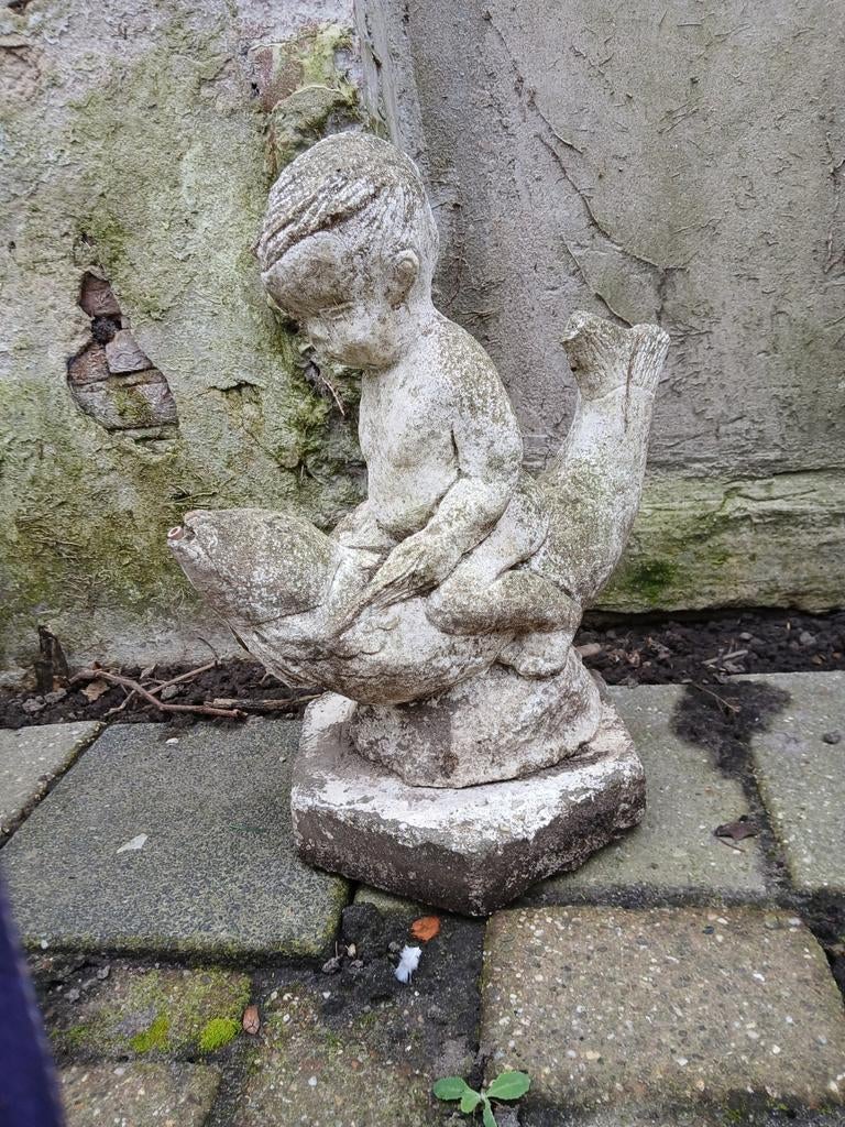 Kind op vis, Tuin en Terras, Tuinbeelden, Ophalen, Gebruikt, Beton, Overige typen
