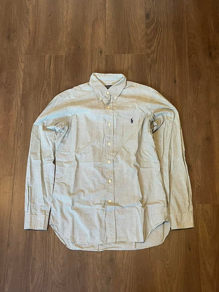 Ralph Lauren overhemd groen-wit-zwart – donkerblauw logo – S, Ophalen of Verzenden, Nieuw, Groen, Halswijdte 38 (S) of kleiner