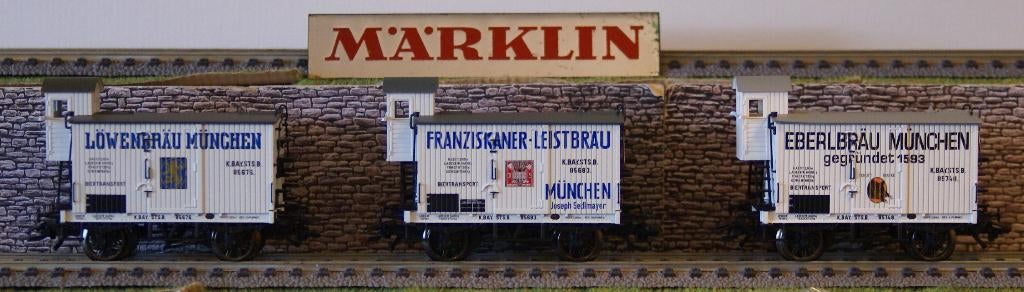 45250 Marklin MÜNCHNER BRAUEREIN  bierwagen set, Hobby en Vrije tijd, Modeltreinen | H0, Wisselstroom, Ophalen of Verzenden, Märklin