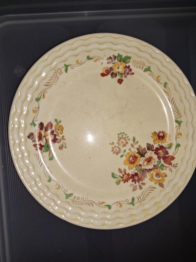 Vintage Adams Titian Ware Gebakstel - Bloemenpatroon, Huis en Inrichting, Keuken | Servies, Gebruikt, Ophalen of Verzenden, Bord(en)