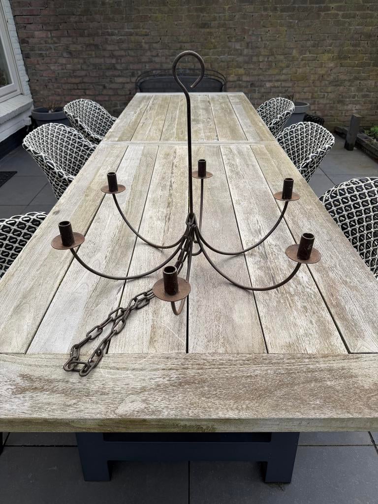 Metalen kandelaar met ketting, Ophalen, Overige materialen, 50 tot 75 cm