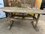 Ovale houten tuintafel - Gebruikt, Tuin en Terras, Tuintafels, Ophalen, Gebruikt, Ovaal, Hout
