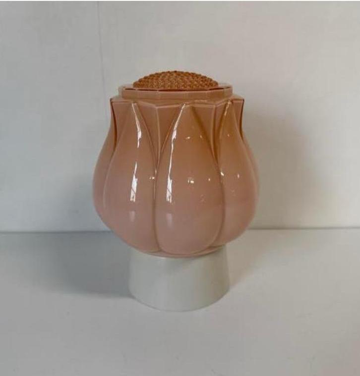 Vintage Art Deco Thabur Plafondlamp roze Tulp in Bloei 1930, Antiek en Kunst, Antiek | Lampen, Ophalen of Verzenden