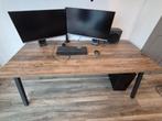 Albeka Bureau 180x80, Ophalen, Hout, Demontabel, Bruin