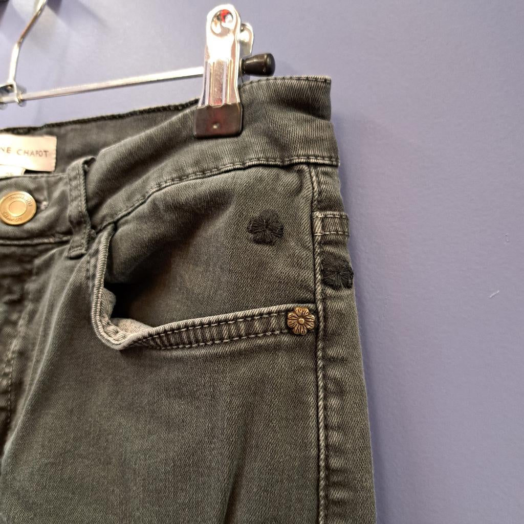 Fabienne Chapot grijze stretch jeans met borduursels S 50458, Kleding | Dames, ., Fabienne Chapot, Ophalen of Verzenden, Fabienne Chapot