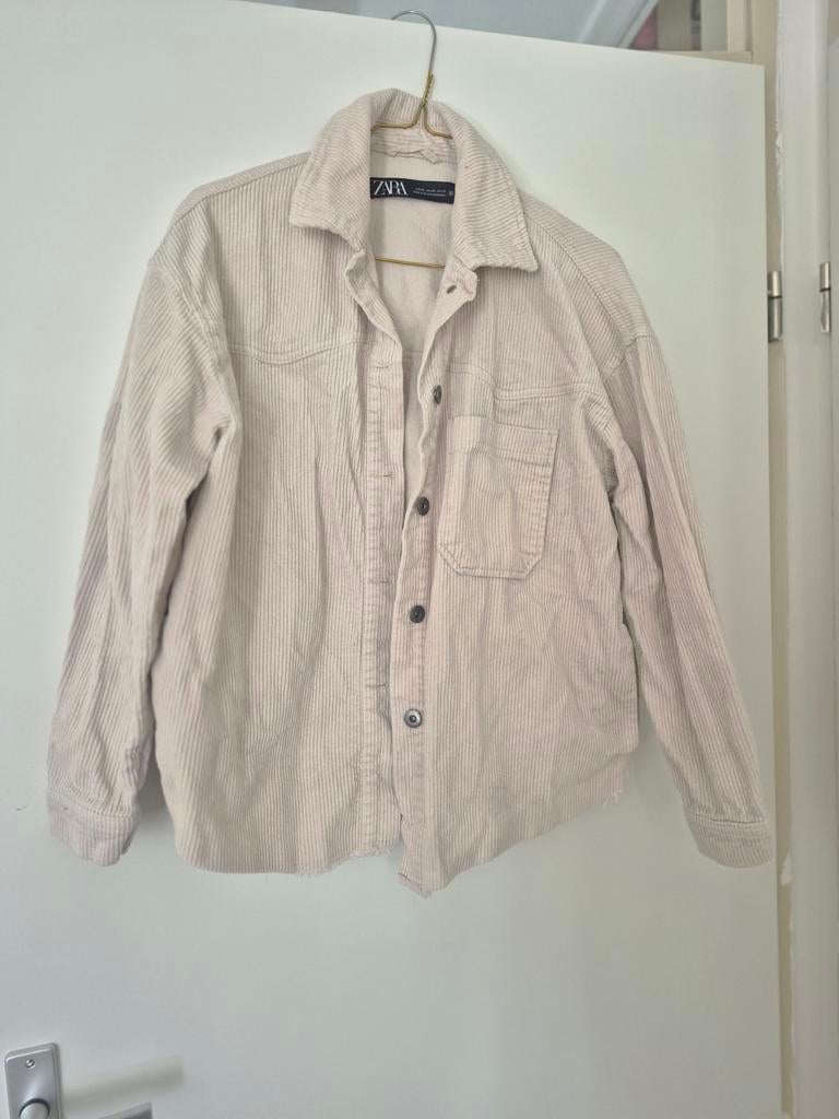 Zara oversized ribfluwelen blouse/jasje maat XS, Zara, Ophalen of Verzenden, Maat 34 (XS) of kleiner, Beige