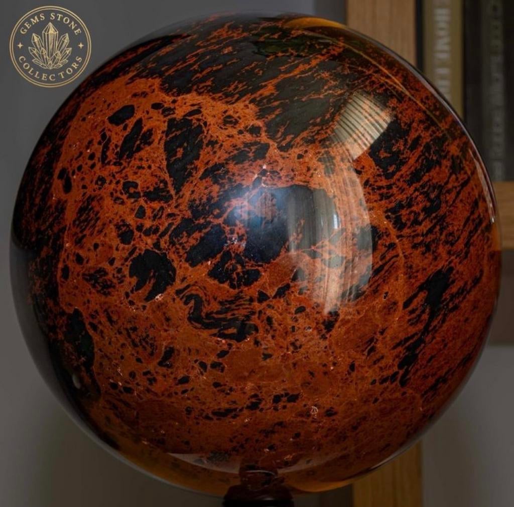 Grote Mahonie Obsidiaan Bol - 6.6kg, Ø 17.5cm, ., Ophalen of Verzenden, Zo goed als nieuw, .
