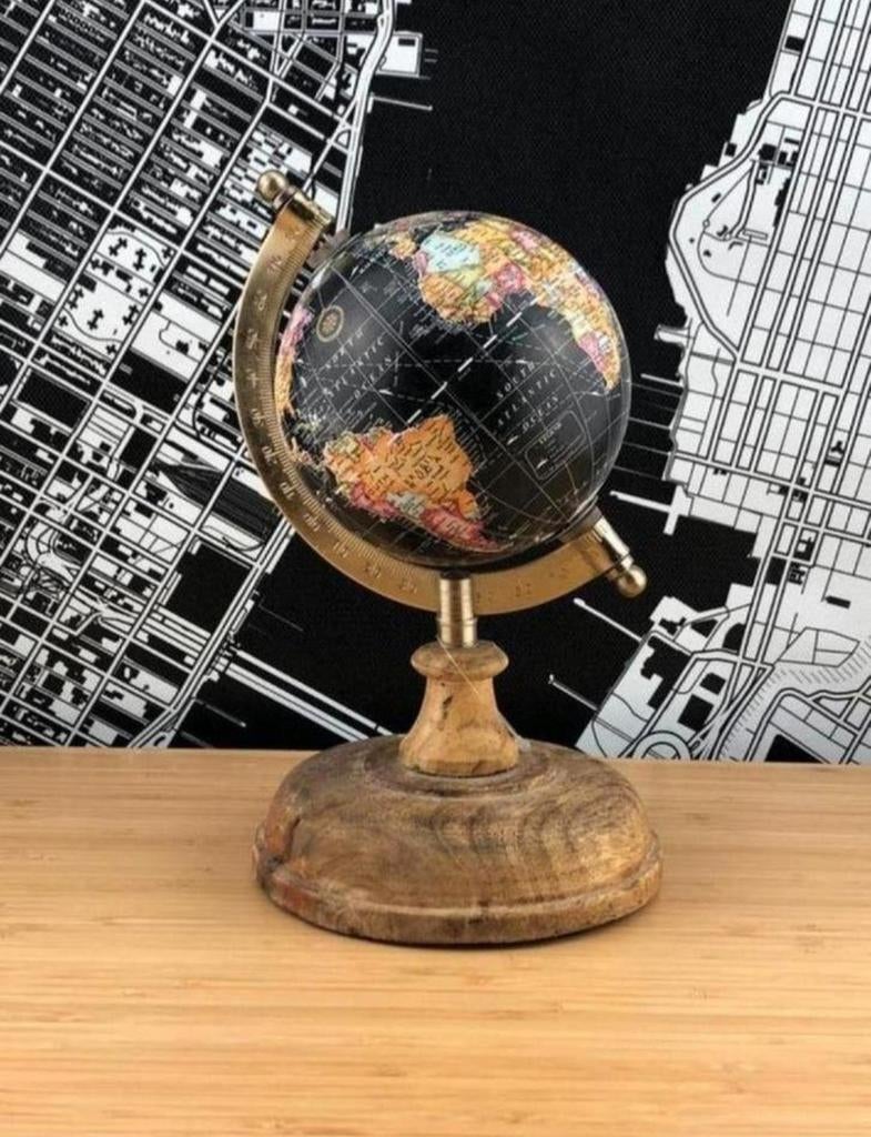 Decoratieve Wereldbol met Houten Voet, Ophalen of Verzenden, Nieuw