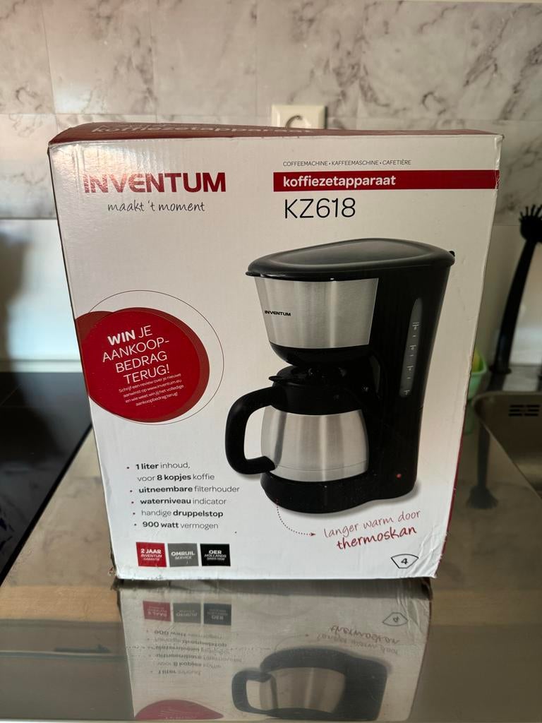 Inventum Koffiezetapparaat KZ618 met thermoskan, Afneembaar waterreservoir, Gemalen koffie, Ophalen of Verzenden, 4 tot 10 kopjes