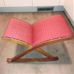 Schommel voetenbankje bordeaux rode stof, Ophalen, Gebruikt, Minder dan 50 cm, Stof